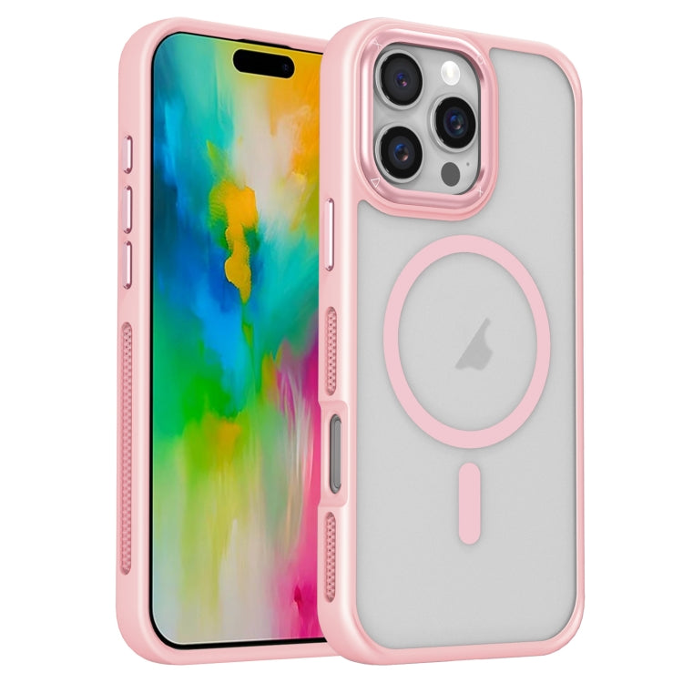 For iPhone 16 Pro Breathable Skin Feel Frosted MagSafe Magnetic Phone Case(Pink) - iPhone 16 Pro Cases by buy2fix | Online Shopping UK | buy2fix