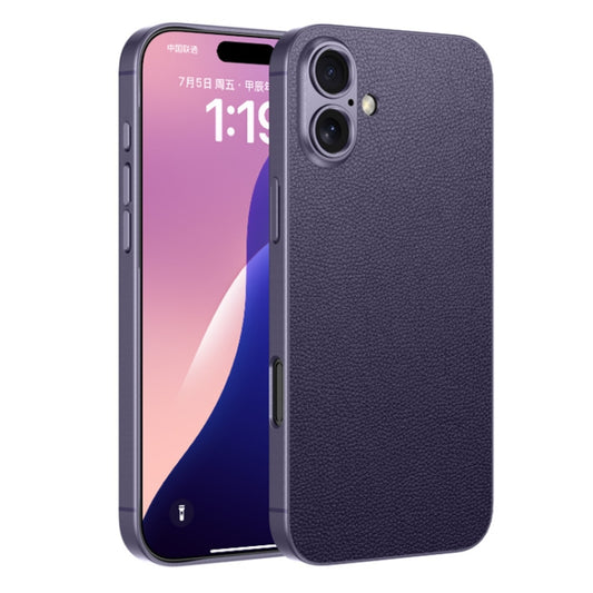 For iPhone 16 Plus GKK Metal Paint Skin Feel Leather Full Coverage Phone Case(Purple) - iPhone 16 Plus Cases by GKK | Online Shopping UK | buy2fix