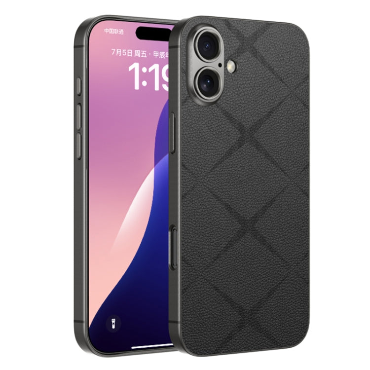 For iPhone 16 GKK Asterism Metal Paint Skin Feel Leather Full Coverage Phone Case(Black) - iPhone 16 Cases by GKK | Online Shopping UK | buy2fix