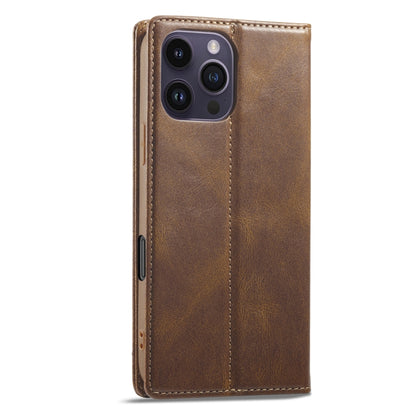 For iPhone 16 Pro Max LC.IMEEKE RFID Anti-theft Leather Phone Case(Brown) - iPhone 16 Pro Max Cases by LC.IMEEKE | Online Shopping UK | buy2fix