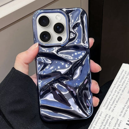 For iPhone 16 Pro Max Water Ripple Electroplating Paint TPU Phone Case(Dark Blue) - iPhone 16 Pro Max Cases by buy2fix | Online Shopping UK | buy2fix