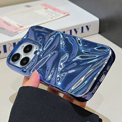 For iPhone 16 Pro Max Water Ripple Electroplating Paint TPU Phone Case(Dark Blue) - iPhone 16 Pro Max Cases by buy2fix | Online Shopping UK | buy2fix