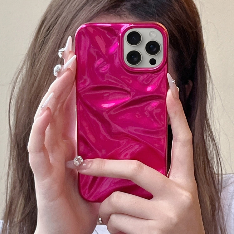 For iPhone 16 Plus Water Ripple Electroplating Paint TPU Phone Case(Rose Red) - iPhone 16 Plus Cases by buy2fix | Online Shopping UK | buy2fix