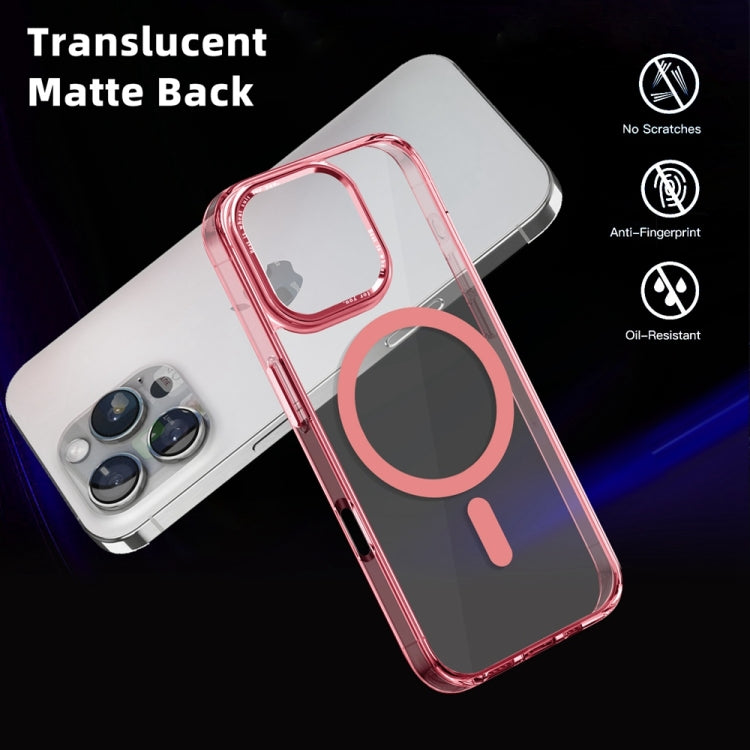 For iPhone 16 Pro Ice Color Magnetic Series Magsafe Magnetic PC Hybrid TPU Phone Case(Pink) - iPhone 16 Pro Cases by buy2fix | Online Shopping UK | buy2fix