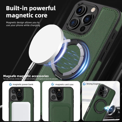 For iPhone 16 Pro Max Yashi 360 Degree Rotating MagSafe Holder Phone Case(Dark Green) - iPhone 16 Pro Max Cases by buy2fix | Online Shopping UK | buy2fix