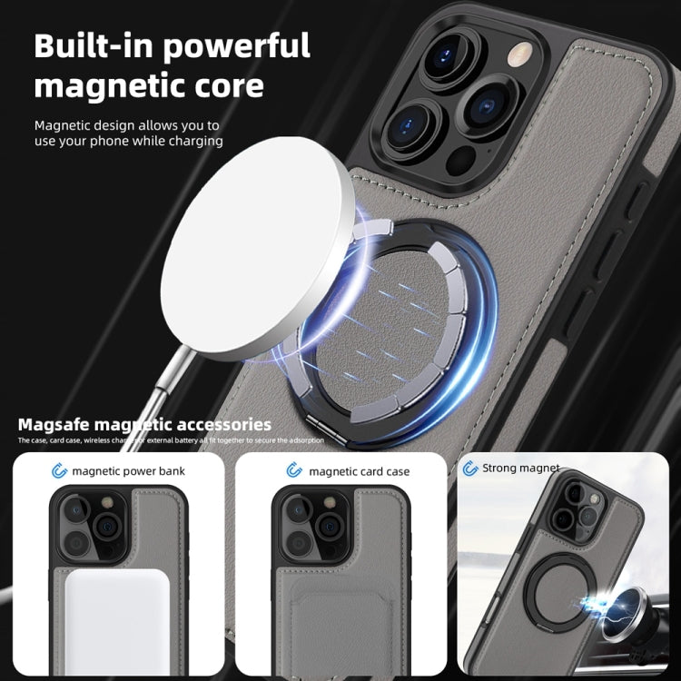 For iPhone 16 Plus Yashi 360 Degree Rotating MagSafe Holder Phone Case(Grey) - iPhone 16 Plus Cases by buy2fix | Online Shopping UK | buy2fix