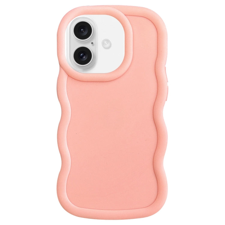 For iPhone 16 Plus Big Wave Puff Shape TPU Phone Case(Pink) - iPhone 16 Plus Cases by buy2fix | Online Shopping UK | buy2fix