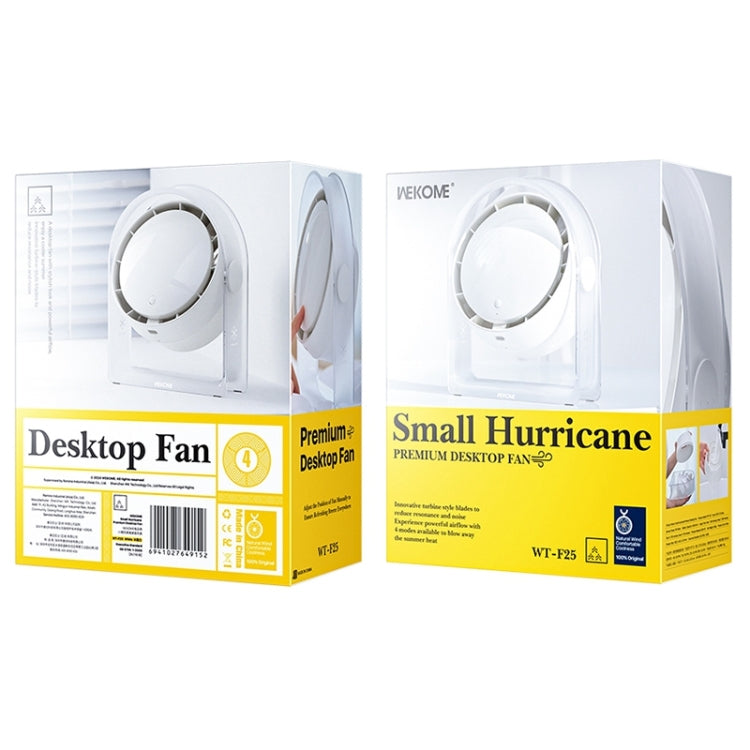 WEKOME WT-F25 Hurricane Transparent Desktop Fan(White) - Electric Fans by WK | Online Shopping UK | buy2fix