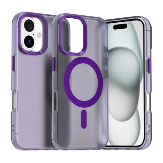 For iPhone 16 Candy Magsafe PC Hybrid TPU Phone Case(Purple) - iPhone 16 Cases by buy2fix | Online Shopping UK | buy2fix