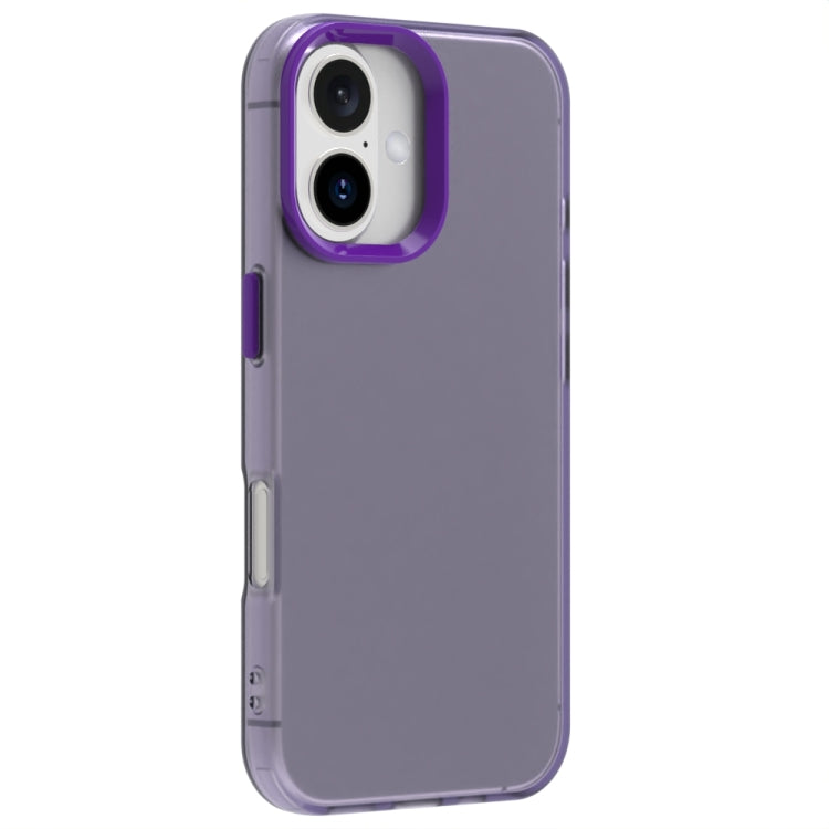 For iPhone 16 Candy PC Hybrid TPU Shockproof Phone Case(Purple) - iPhone 16 Cases by buy2fix | Online Shopping UK | buy2fix