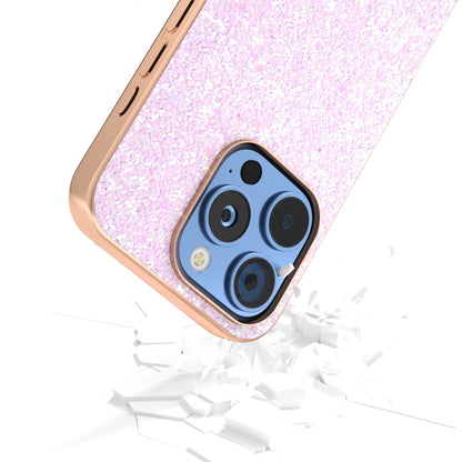 For iPhone 16 Pro Max Electroplating Frame Colorful Glitter Phone Case(Glitter Pink) - iPhone 16 Pro Max Cases by buy2fix | Online Shopping UK | buy2fix