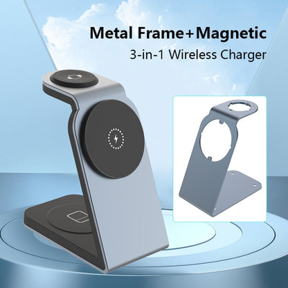 SW18 3 in 1 Metal Magnetic Wireless Charger(Tarnish) - Wireless Charger by buy2fix | Online Shopping UK | buy2fix