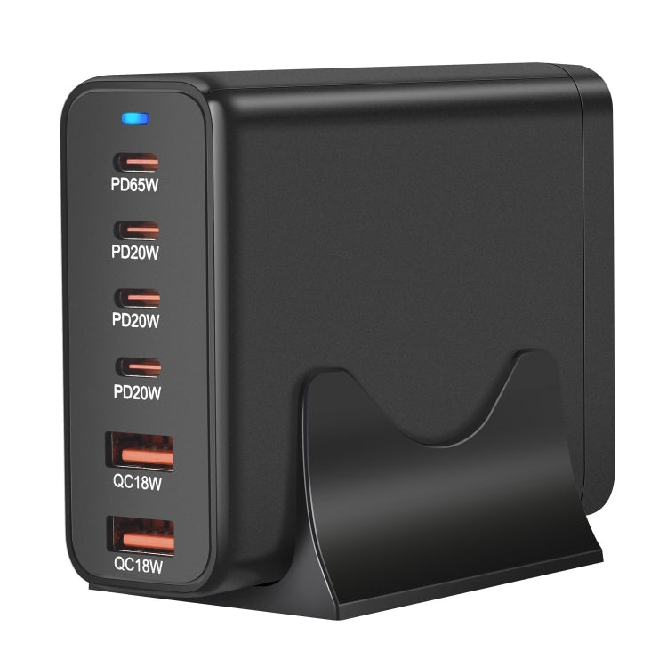 155W 4Type-C, 2USB 6-Ports Desktop Fast Charger, Plug Type:UK Plug(Black) - Multifunction Charger by buy2fix | Online Shopping UK | buy2fix