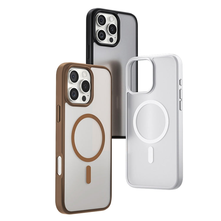 For iPhone 16 Pro Max TGVIS GRACE Series MagSafe Frosted Translucent Phone Case(Brown) - iPhone 16 Pro Max Cases by TGVIS | Online Shopping UK | buy2fix