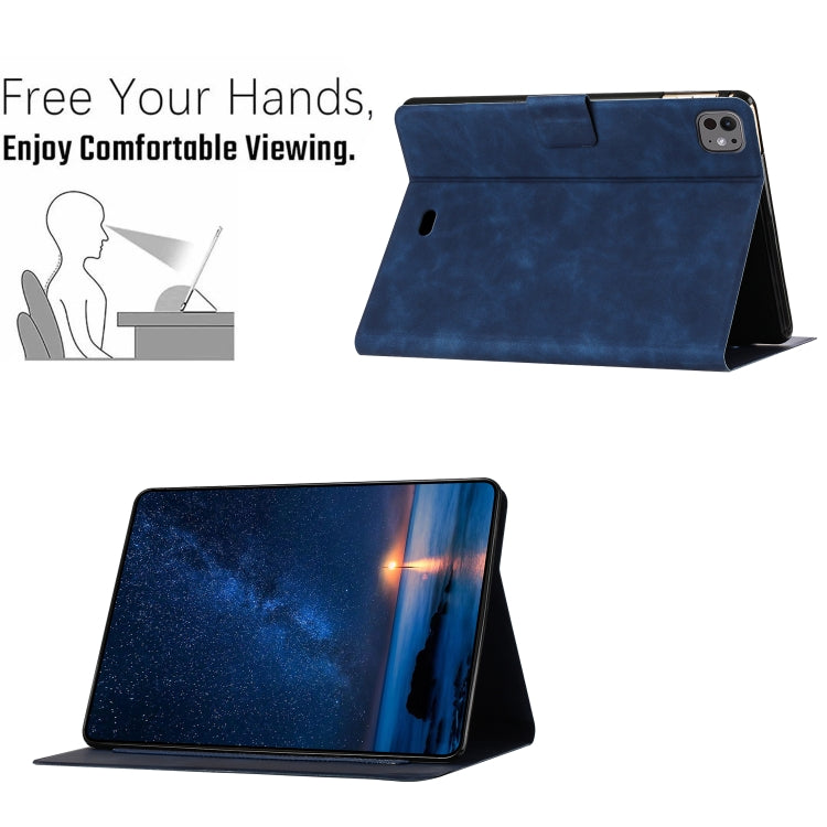 For iPad Pro 11 2024 Embossed Couple Cat Smart Tablet Leather Case(Blue) - iPad Pro 11 2024 Cases by buy2fix | Online Shopping UK | buy2fix