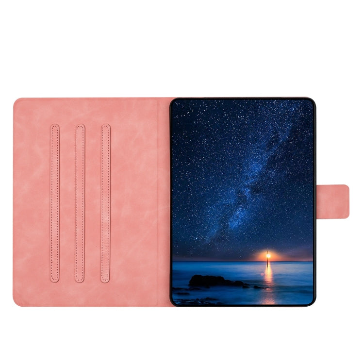 For Lenovo Tab M11 / Xiaoxin Pad 2024 Embossed Couple Cat Smart Tablet Leather Case(Pink) - Lenovo by buy2fix | Online Shopping UK | buy2fix