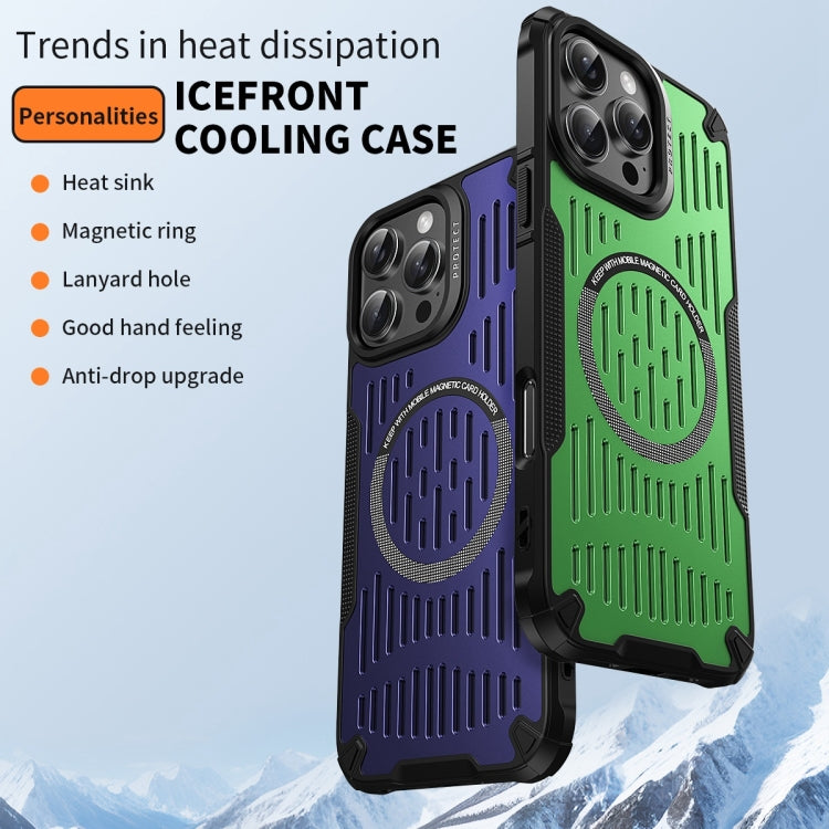 For iPhone 16 Pro Max Ice Front Cooling MagSafe Magnetic Phone Case(Green) - iPhone 16 Pro Max Cases by buy2fix | Online Shopping UK | buy2fix