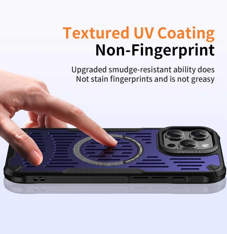 For iPhone 16 Pro Max Ice Front Cooling MagSafe Magnetic Phone Case(Purple) - iPhone 16 Pro Max Cases by buy2fix | Online Shopping UK | buy2fix