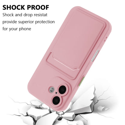 For iPhone 16 Skin Feel Card Contrast Color Button TPU Phone Case(Pink) - iPhone 16 Cases by buy2fix | Online Shopping UK | buy2fix