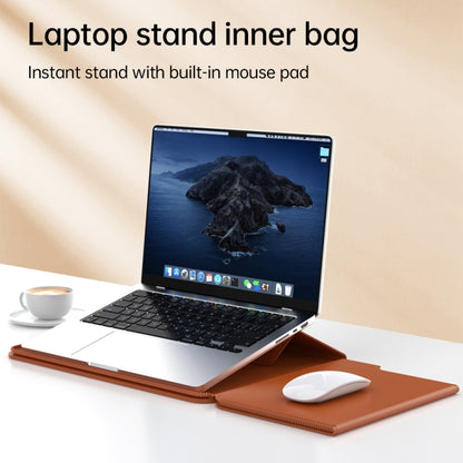 Multifunctional Laptop PU Magnetic Stand Split Liner Bag with Mouse Pad Function, Size:13-14 inch(Rose Gold) - 13.3 inch by buy2fix | Online Shopping UK | buy2fix