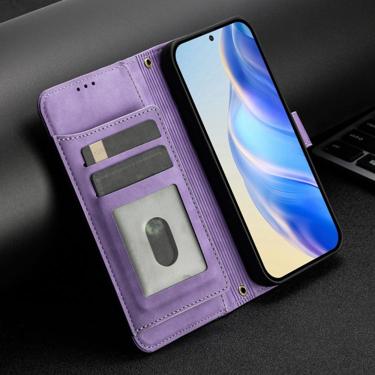 For iPhone 16 Pro Multi-Card Slots Zipper Wallet Leather Phone Case(Purple) - iPhone 16 Pro Cases by buy2fix | Online Shopping UK | buy2fix