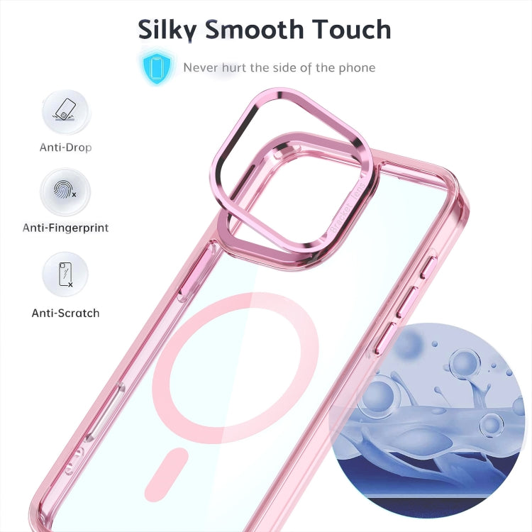 For iPhone 16 Pro Max Acrylic Camera Holder MagSafe Magnetic Phone Case(Pink) - iPhone 16 Pro Max Cases by buy2fix | Online Shopping UK | buy2fix