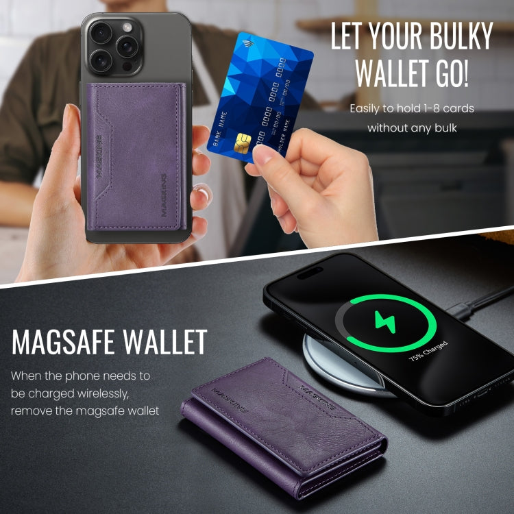 DG.MING MAGKING-K2 Series MagSafe RFID Card Bag(Purple) - Card & Passport Bags by DG.MING | Online Shopping UK | buy2fix