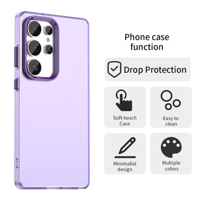 For Samsung Galaxy S25 Ultra 5G Candy PC Hybrid TPU Shockproof Phone Case(Purple) - Galaxy S25 Ultra 5G Cases by buy2fix | Online Shopping UK | buy2fix