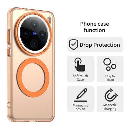 For vivo X200 Pro Candy Magsafe PC Hybrid TPU Phone Case(Orange) - X200 Pro Cases by buy2fix | Online Shopping UK | buy2fix