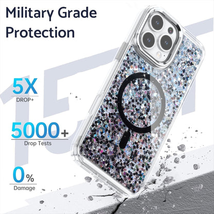 For iPhone 16 Pro Epoxy Glitter MagSafe Magnetic TPU Phone Case(Blue) - iPhone 16 Pro Cases by buy2fix | Online Shopping UK | buy2fix