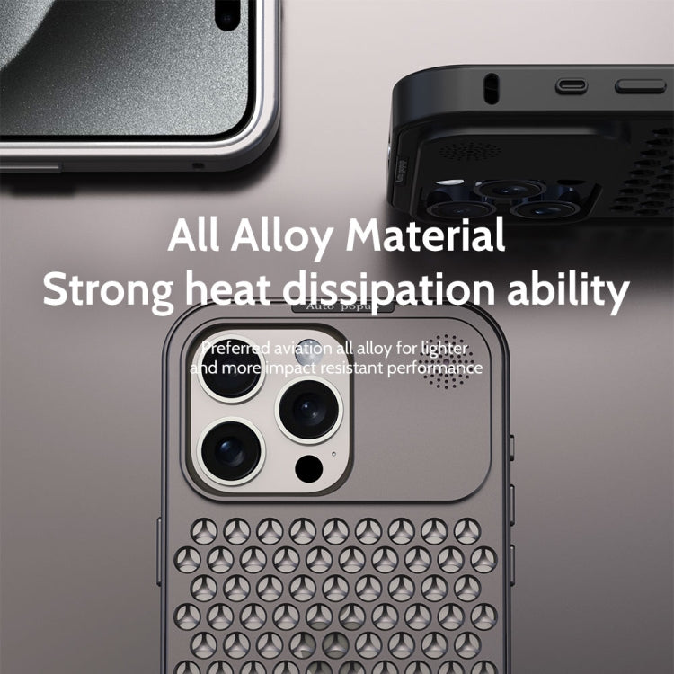 For iPhone 16 R-JUST RJ58 Aromatherapy Metal Cooling Phone Case(Silver) - iPhone 16 Cases by R-JUST | Online Shopping UK | buy2fix