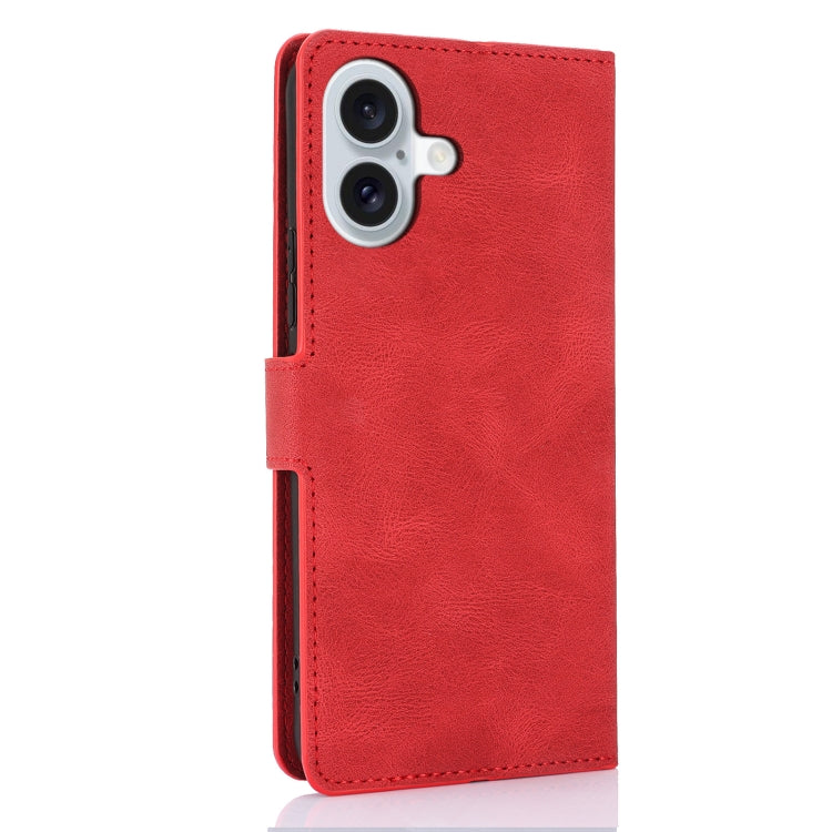 For iPhone 16 Fantasy Skin-feel Calfskin Texture Leather Phone Case(Red) - iPhone 16 Cases by buy2fix | Online Shopping UK | buy2fix