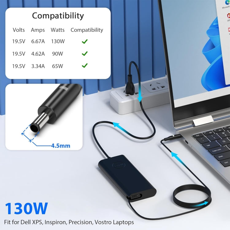 130W 19.5V 6.67A  Laptop Notebook Power Adapter For Dell 4.5 x 3.0, Plug:US Plug - For Dell by buy2fix | Online Shopping UK | buy2fix