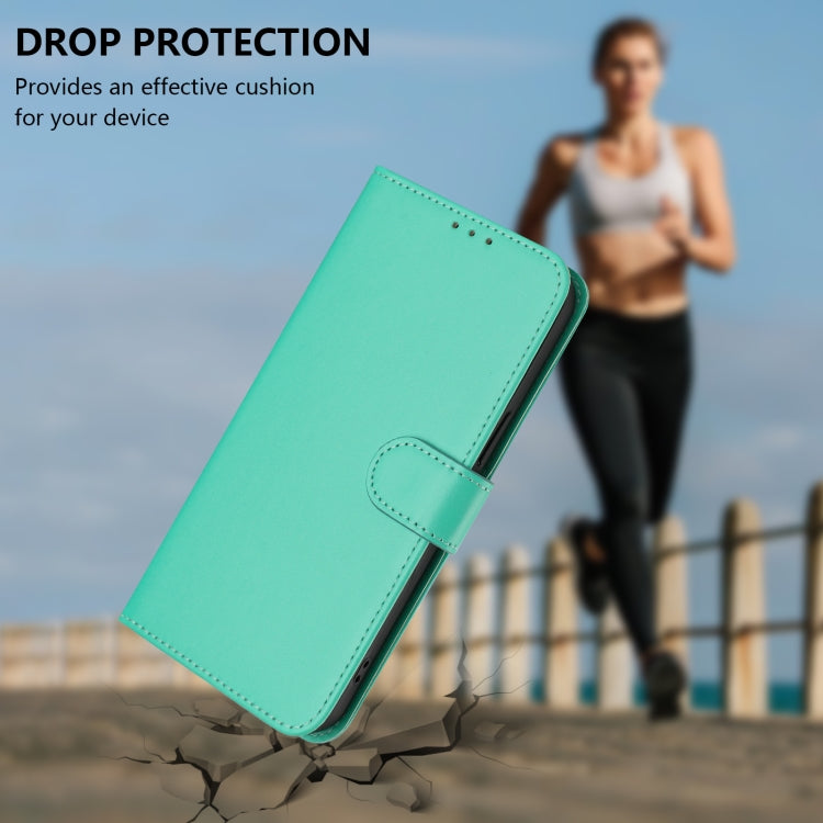 For OnePlus 11 Skin Feel Solid Color Leather Phone Case with Lanyard(Green) - OnePlus Cases by buy2fix | Online Shopping UK | buy2fix