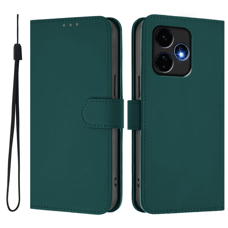 For Boost MobIle Celero 5G+ 2024 / 3+ 5G Skin Feel Solid Color Leather Phone Case with Lanyard(Dark Green) - More Brand by buy2fix | Online Shopping UK | buy2fix