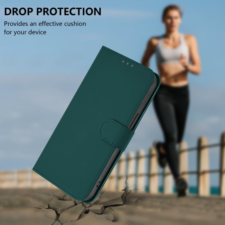 For Sony Xperia 5 VI 2024 Skin Feel Solid Color Leather Phone Case with Lanyard(Dark Green) - Sony Cases by buy2fix | Online Shopping UK | buy2fix