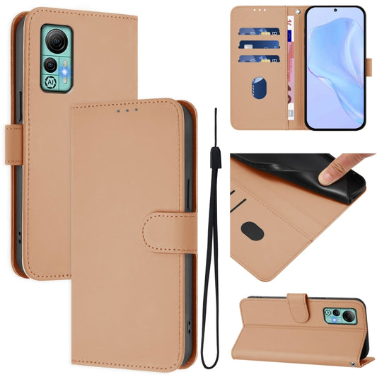 For Ulefone Note 14 Skin Feel Solid Color Leather Phone Case with Lanyard(Nude) - Ulefone Cases by buy2fix | Online Shopping UK | buy2fix