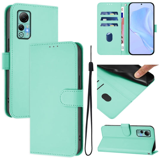 For Ulefone Note 14 Skin Feel Solid Color Leather Phone Case with Lanyard(Mint Green) - Ulefone Cases by buy2fix | Online Shopping UK | buy2fix