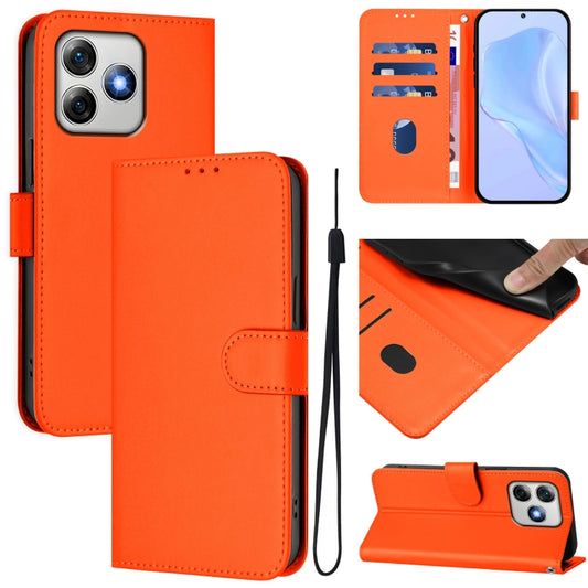 For Ulefone Note 18 Ultra Skin Feel Solid Color Leather Phone Case with Lanyard(Orange) - Ulefone Cases by buy2fix | Online Shopping UK | buy2fix