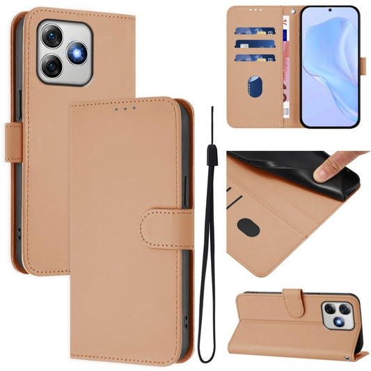 For Ulefone Note 18 Ultra Skin Feel Solid Color Leather Phone Case with Lanyard(Nude) - Ulefone Cases by buy2fix | Online Shopping UK | buy2fix