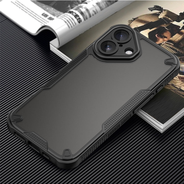 For iPhone 16 Plus Armor Glaze PC Hybrid TPU Phone Case(Black) - iPhone 16 Plus Cases by buy2fix | Online Shopping UK | buy2fix