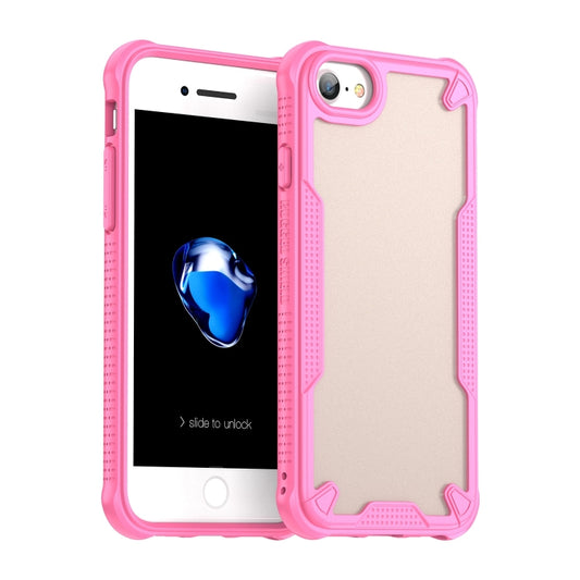 For iPhone SE 2020 Armor Glaze PC Hybrid TPU Phone Case(Pink) - iPhone SE 2022 / 2020 / 8 / 7 Cases by buy2fix | Online Shopping UK | buy2fix