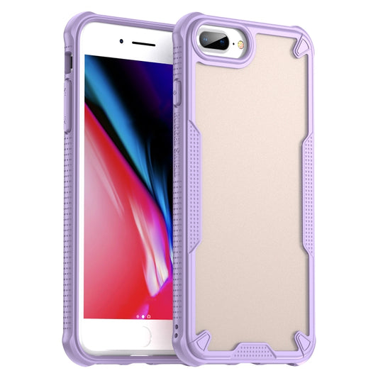 For iPhone 8 Plus Armor Glaze PC Hybrid TPU Phone Case(Purple) - More iPhone Cases by buy2fix | Online Shopping UK | buy2fix