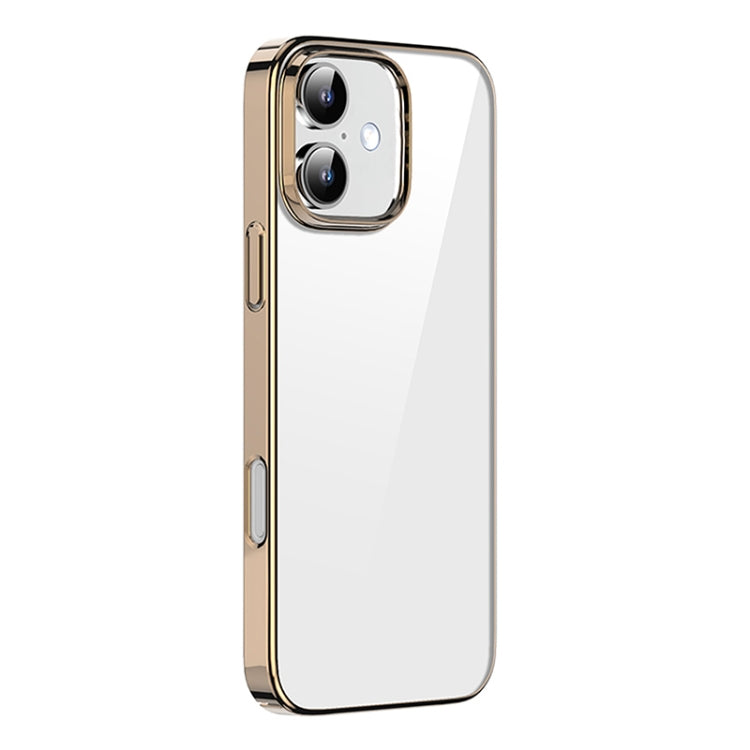 For iPhone 16 Mutural Jiantou Series Electroplating Hybrid PC Phone Case(Mocha Gold) - iPhone 16 Cases by Mutural | Online Shopping UK | buy2fix