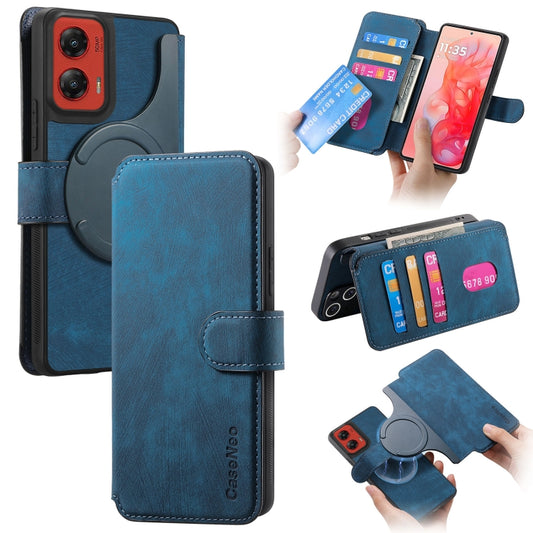 For Motorola Moto G Stylus 5G 2024 CaseNeo MagSafe RFID Anti-theft Retro Leather Phone Case(Blue) - Motorola Cases by CaseNeo | Online Shopping UK | buy2fix