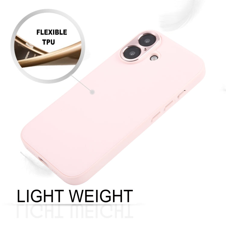 For iPhone 16 Plus GEBEI Plain Leather TPU Hybrid PU Phone Case(Pink) - iPhone 16 Plus Cases by GEBEI | Online Shopping UK | buy2fix