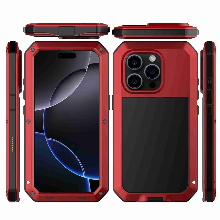 For iPhone 16 Pro RedPepper Triple-proof Metal Phone Case(Red) - iPhone 16 Pro Cases by RedPepper | Online Shopping UK | buy2fix