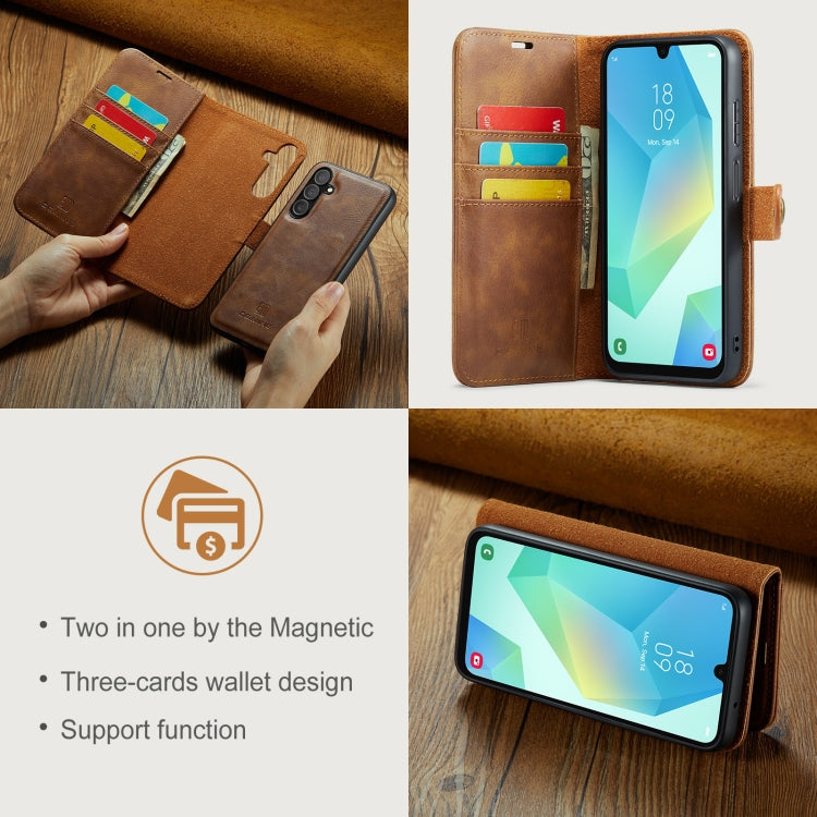 For Samsung Galaxy A16 5G DG.MING Crazy Horse Texture Detachable Magnetic Leather Case(Brown) - Galaxy Phone Cases by DG.MING | Online Shopping UK | buy2fix