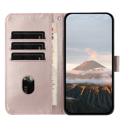 For OnePlus 11 Triangle Pattern Buckle Clasp Leather Phone Case(Rose Gold) - OnePlus Cases by buy2fix | Online Shopping UK | buy2fix