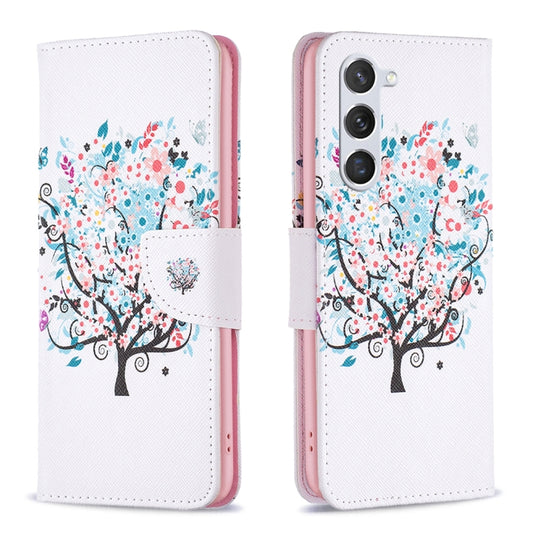 For Samsung Galaxy S25 5G Colored Drawing Pattern Leather Phone Case(Tree) - Galaxy S25 5G Cases by buy2fix | Online Shopping UK | buy2fix